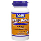 Ginkgo biloba Extrait de ginkgo japonais 60 mg 60 gélules NOW FOODS